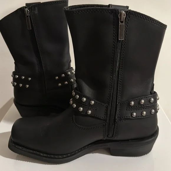 Harley-Davidson Women’s Linnea Leather Motorcycle Boots Black Size 9.5 NWOB - Picture 7 of 10